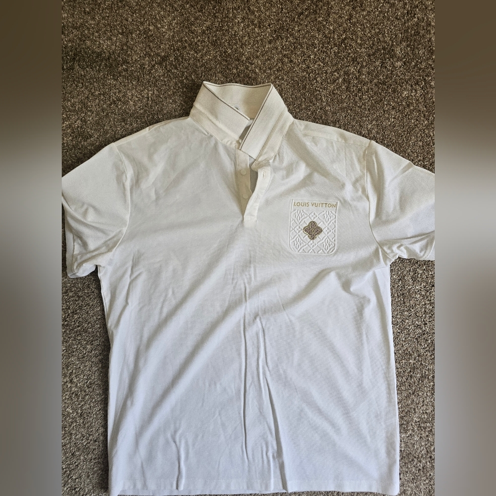 Louis Vuitton White Logo Polo